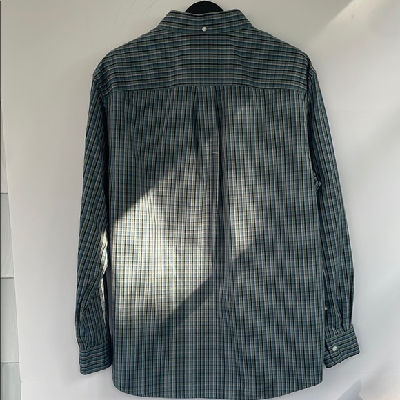 Duluth Trading Co Men’s Green Blue Plaid Cotton Casual Button Down Shirt Large - Picture 7 of 14